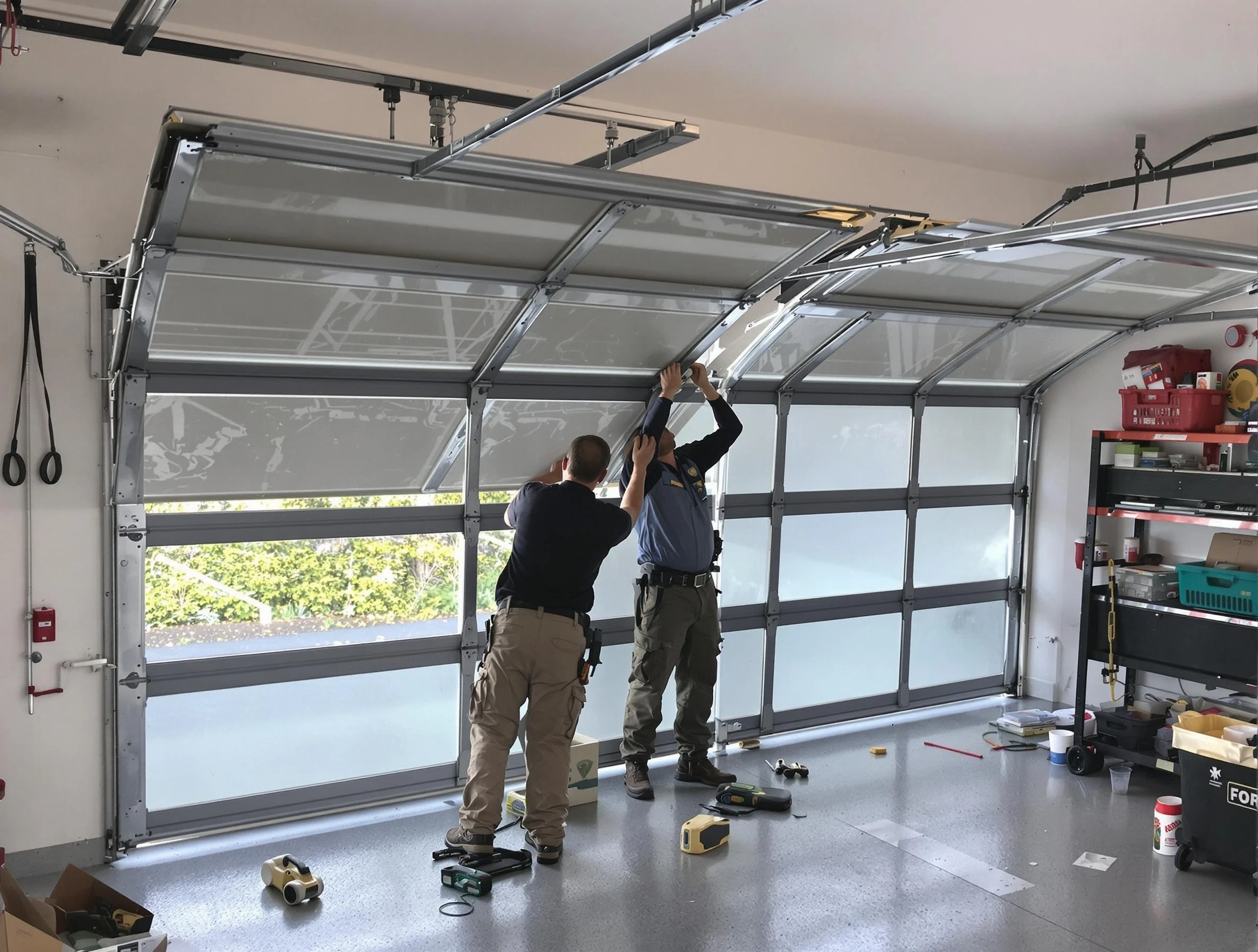 Union City Garage Door Repair expert performing precise panel replacement on Union City garage door