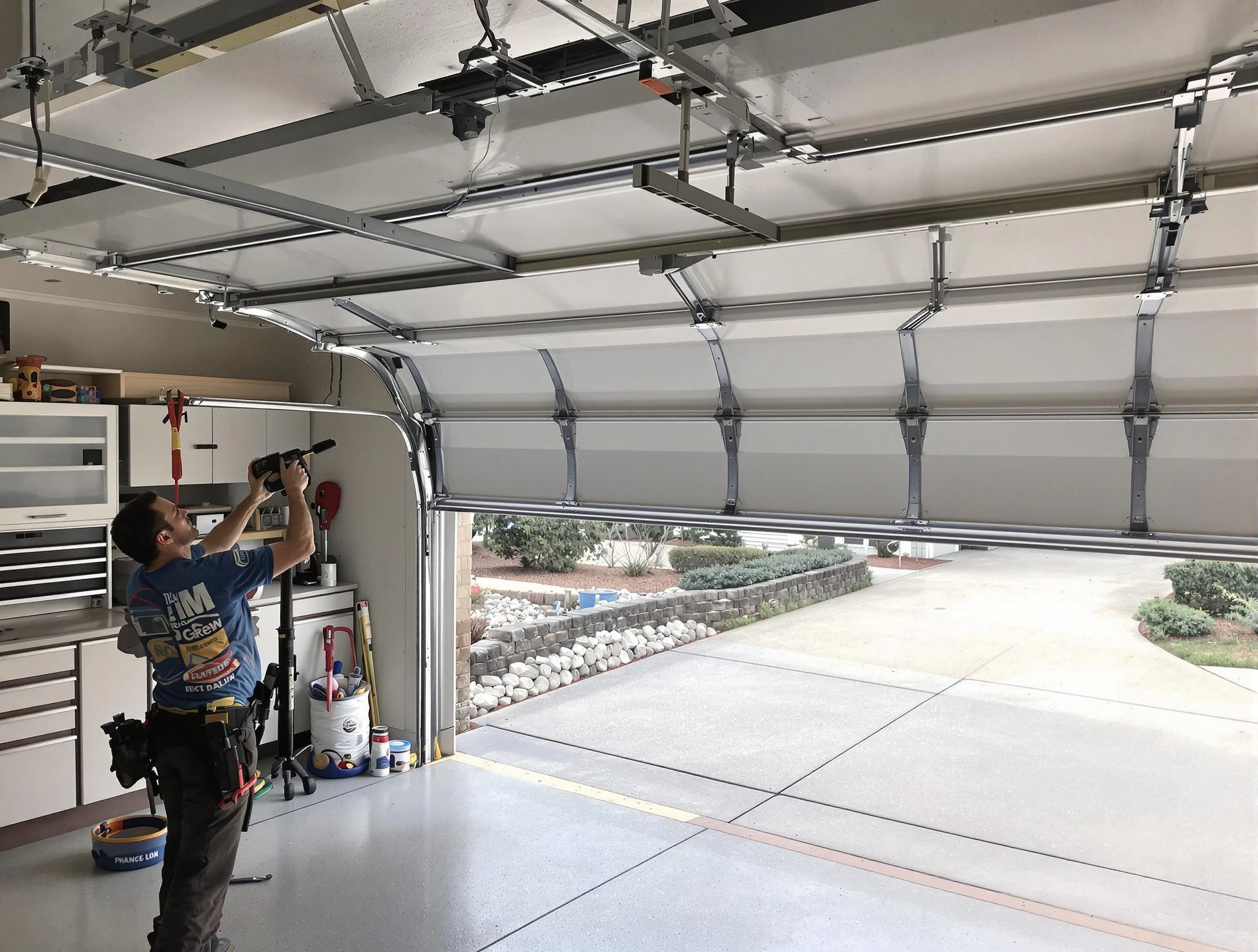Garage door track repair service by Union City Garage Door Repair in Union City